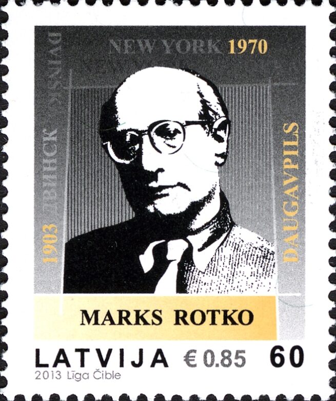 ラトビアの切手に描かれたロスコの肖像
